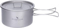 Boundless Voyage Camping Cookware Lightweight Cooking Pot Set Titanium Pot Portable for Outdoor Cooking Traveling Hiking Trekking Backpacking, 1-5 Person