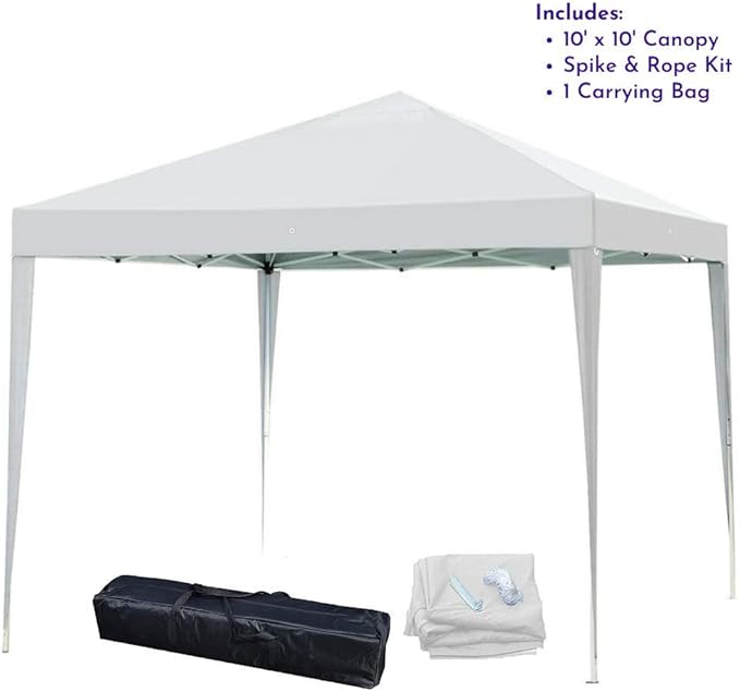 Impact Canopy 10' x 10' Canopy Tent Gazebo with Dressed Legs, White