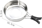 JSEIAJB Stainless Steel Camping Cookware Set Folding Handle Portable Pot Pan Outdoor Cooking Tableware for Picnic Hiking