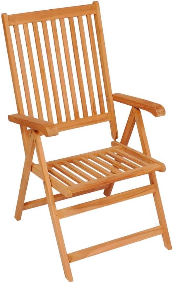 Reclining Patio Chairs with Cushions 8 pcs,Outdoor Folding Chair,Lounge Chair,Portable Camping Chair,Tanning Chairs for Outside,Garden Chair,for Outdoor Patio, Campsite, or Yard,Solid Teak Wood