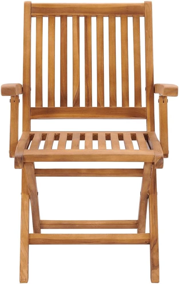 Folding Patio Chairs with Cushions 6 pcs,Outdoor Lounge Chair,Portable Camping Chair,Bistro Table and Chairs Outdoor,Features 2 Sets of Ropes,for Balcony/Garden/Backyard, Solid Teak Wood