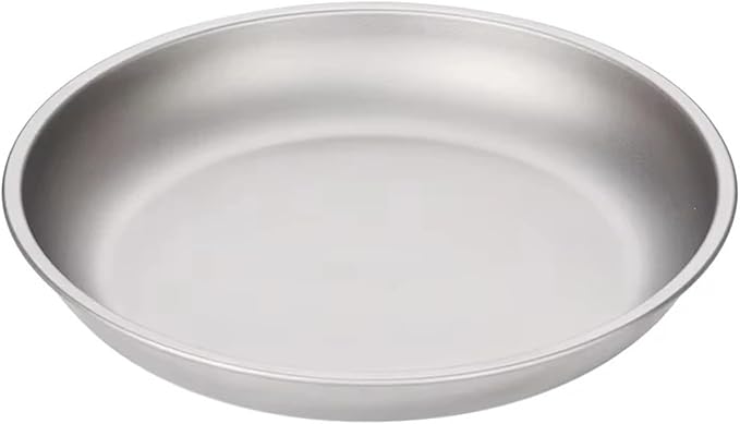 Compatible For Titanium Outdoor Camping Frosted Round Plate Dishes Tableware