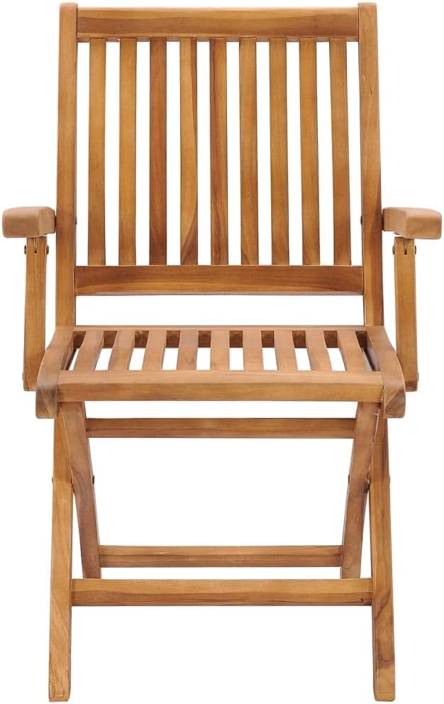 Folding Patio Chairs with Cushions 6 pcs,Outdoor Lounge Chair,Portable Camping Chair,Bistro Table and Chairs Outdoor,Features 2 Sets of Ropes,for Balcony/Garden/Backyard, Solid Teak Wood