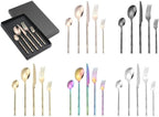 Stainless Steel Flatware Set, 20/30/40/50/60pcs Cutlery Set with Knives, Forks & Spoons, Black Handles, Durable 304 Steel, Perfect for Home & Restaurant Use