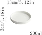 Camping Plates Ceramic Dinner Plate Home Kitchen Salad Plate Tableware Pure White Plate Round Simple Dessert Plate Flat Deep Plate Decorative Plate(001)