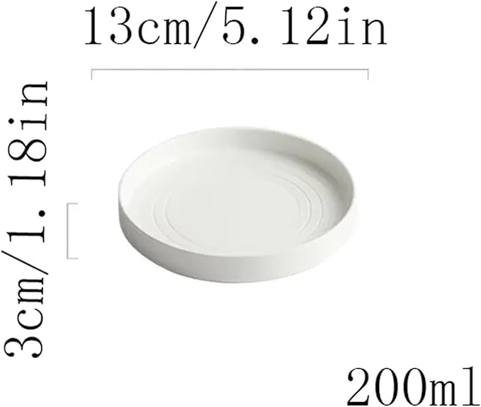 Camping Plates Ceramic Dinner Plate Home Kitchen Salad Plate Tableware Pure White Plate Round Simple Dessert Plate Flat Deep Plate Decorative Plate(001)