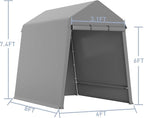Wpond Outdoor Storage Tent 6 * 8 FT,Storage Shelter Shed,Waterproof Carport with Roll Up Doors & Vents Outdoor Storage Shed for Atv,Bike, Motorcycle, and Gardening Tools-GREY, Gray