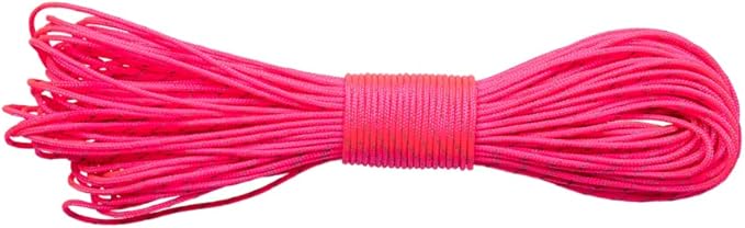 Paracord Planet – Fluorescent 1.75mm Reflective Guyline 95 Paracord Tent Rope Camping Parachute Cord – Neon Pink – 65ft