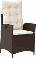 Reclining Patio Chair with Cushions Brown Poly Rattan Porch Chairs Camping Chairs Patio Chairs Living Room Chairs for Dining Patio Bedroom Outdoor