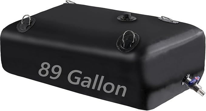 Water Storage Bladder, Water Tank 89 Gallon Foldable Portable Water Storage, Large Water Storage Containers with 3/4" PVC Spigot and Overflow Kit for Camping, Garden, Emergency Water Storage