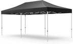 AMERICAN PHOENIX 10x20 Pop Up Canopy Tent Heavy Duty Commercial Shelter for Party, Outdoor Events and Patio Portable Instant Market Gazebo with Roller Bag, Camping Tarp, 4 Ropes and 4 Stakes (Black)