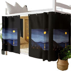 Dorm Bottom Bunk Bed Curtains Privacy Curtains 350g Dustproof Breathable Single Bed Blackout Curtains Panels Privacy Underbed Loft Bed Canopy Tent Curtain Shading Drapes for Dorm College Home 2 panels
