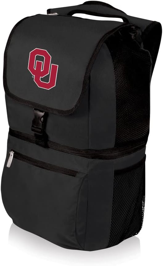PICNIC TIME NCAA Oklahoma Sooners Zuma Backpack Cooler - Soft Cooler Backpack - Lunch Cooler, (Black)