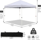 Northroad 10x10ft Pop Up Canopy, Popup Outdoor Canopy Tent with Wheeled Carrying Bag,Portable Gazebo Shelter for Patio,Deck,Garden,Beach（White）