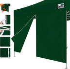 Eurmax USA Instant Canopy SunWall Canopy Middle Zipper Wall for Easy Entry and Exit Sidewall for Pop Up Canopy Tent,1 Pack Sidewall Only (10Ft×5.6Ft,Forest Green)