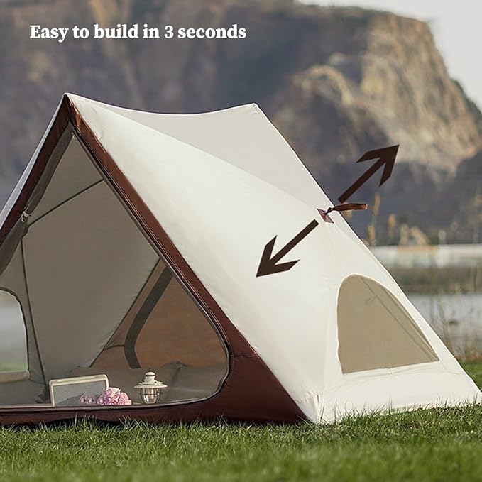 Backpacking Tent 2/3 Person Tents for Camping, Lightweight Backpacking Tent, Easy Setup Outdoor Tents for Family Camping Hunting Hiking Mountaineering Travel (Color : /Beige, Size : 3-5 Person)