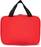 Red First Aid Bag Empty Travel Rescue Pouch First Responder Storage Medicine Emergency Bag for Car Home Office Kitchen Sport Outdoors (Red with Zippered Mesh Bags)