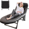 Portable Cot for Camping Adult, Folding Camping Cot with Thick Mattress, Pillow, Adjustable Cots for Sleeping with Pad, 26" Wide, for Home Office Nap Beach Travel Hiking (Gray)