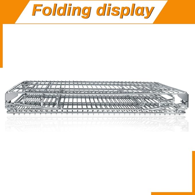 Jerky Racks for Barrel Style Pellet Grills, 21"W×17.2"L, 3 Tiered Foldable Sliding 830 in² Cooking Space Expansion Grate Accessory for Pit Boss, Traeger, Z Grill, Green Mountain and More Smoker Grills