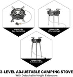 Fire-Maple Saturn X Camping Stove - High-Power Outdoor Cooking Stove with Dual Preheating Tubes, Wind-Resistant, Adjustable Height and Foldable Supports for Camping
