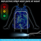 3Pcs Wolf Backpack for Boy, 17" Lightning Bookbag for Elementary Preschool Kindergarten, Kids School Backpacks with Lunch Box (Blue)