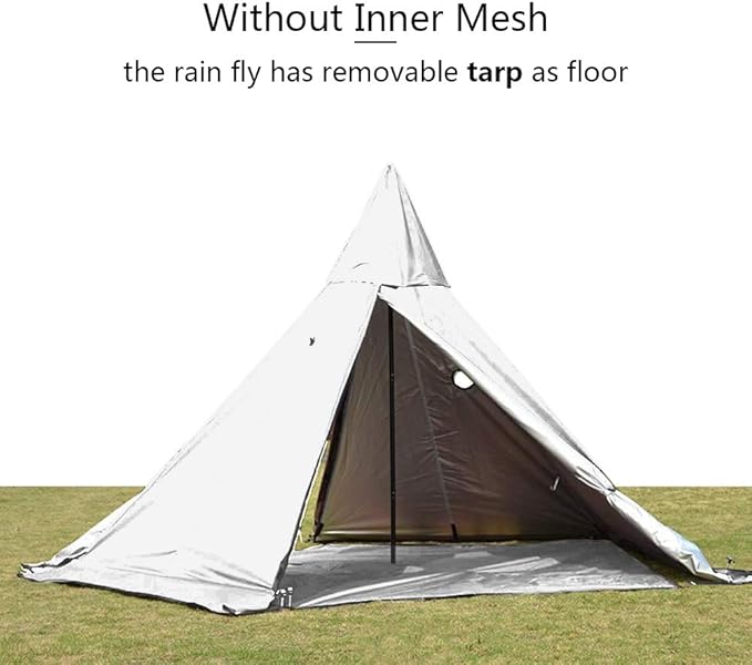 WINTENT 4 Season Waterproof Teepee Tent Yurt with Stove Jack for Adult Camping Hiking, Height 7.8FT/240CM