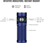 OLIGHT Baton4 Premium Edition EDC Lights 1300 Lumens with Type-C Charging Box, Powered by Rechargeable Battery, Small Bright Flashlight for Camping, Emergencies, Outdoors (Regal Blue)