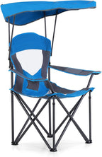 LET'S CAMP Camp Chair with Shade Canopy Folding Camping Chair with Cup Holder and Carry Bag for Outdoor Camping Hiking Beach, Heavy Duty 350 LBS