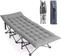 VINGLI Folding Camping Cot Bed,Camping Cots for Adults with Mattress, Foldable Cots for Sleeping with Pillow 1200D Layer Oxford for for Guest,Travel,Hiking Grey
