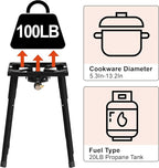 Nelyrho Propane Outdoor Stove, High Pressure Single Propane Burner, 153,000 BTU, Adjustable Height, 0-30 PSI, Heavy-Duty Cast Iron for Outdoor Cooking, Camping, Turkey Frying & Brewing