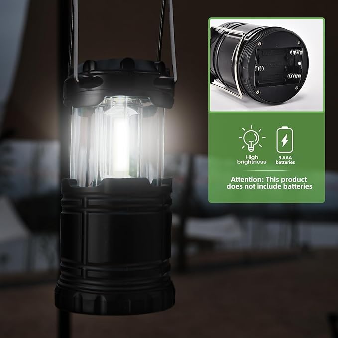 Lantern Collapsible Camping Light, Battery Operated Lanterns LED Super Bright for Power Outages Indoor Emergency Outdoor Camping Hiking Kit(LED- 6)