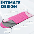 PTEROMY Sleeping Bags for Adults, Lightweight and Machine Washable, Water Resistant Backpacking Camping Sleeping Bag for Warm Cold Weather, Camping Essentials for Hiking Travel