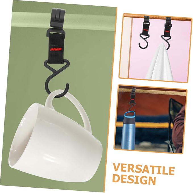 15pcs Outdoor Camping Hooks Heavy-Duty Plastic Steel Portable Storage Hanger for Tent Lantern Clothing and Kitchen Utensils for Hiking and Camping