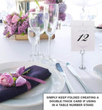 Decadent Flourish Wedding Table Numbers (Select Color/Quantity), Champagne, Lavender, 1-60, Double Sided, Tent or Use in a Stand, Great for Parties & Restaurants
