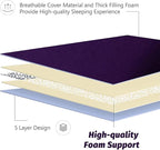 MAXYOYO Japanese Floor Futon Mattress, Roll Up Floor Mattress for Adults Foldable Tatami Mat Sleeping Pad Dormitory Bed Lounger, Purple, Queen Size
