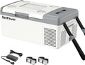 Setpower 12V Refrigerator Electric Coolers for Vehicles AC/DC, 15L/15.8QT Car Fridge Portable Freezer, Plug In Cooler, 12/24V DC & 110/240V AC for Truck RV SUV Travel Camping, White