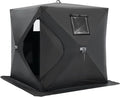 VEVOR Portable Pop-Up Tent, 1-8 Person Insulated Shelter, Large Fishing Area, Hub-Style Shanty for Winter Fishing, Waterproof Oxford Ice Cube with Anchors/Ropes/Carrying Bag