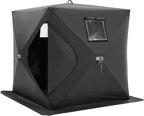 VEVOR Portable Pop-Up Tent, 1-8 Person Insulated Shelter, Large Fishing Area, Hub-Style Shanty for Winter Fishing, Waterproof Oxford Ice Cube with Anchors/Ropes/Carrying Bag