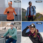 SUNPRO 2 Pack Sports Headband with LED Light, Beanie with Light, Unisex Knit Lighted Hat, USB Rechargeable Headlight Cap, Warm Winter Gifts for Men and Women