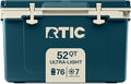 RTIC Ultra-Light 52 Quart Hard Cooler Insulated Portable Ice Chest Box for Beach, Drink, Beverage, Camping, Picnic, Fishing, Boat, Barbecue, 30% Lighter Than Rotomolded Coolers