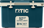 RTIC Ultra-Light 52 Quart Hard Cooler Insulated Portable Ice Chest Box for Beach, Drink, Beverage, Camping, Picnic, Fishing, Boat, Barbecue, 30% Lighter Than Rotomolded Coolers