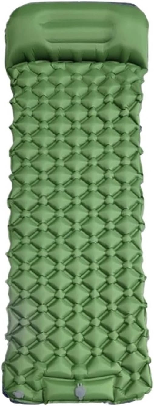 Outdoor Camping Inflatable Mattress Sleeping Pad with Pillows Hiking(Gray)