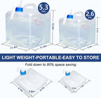 4 Pack PNEUICALLY Collapsible Water Jugs for Camping and Emergency - Foldable Water Storage Containers with Spigot, BPA Free 5.3 Gallon Tank