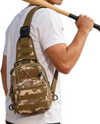 Viriber Tactical Backpack, Waterproof Military Cross-body Molle Sling Shoulder Backpack Chest Bag for Outdoor Every Day Carry Camouflage B