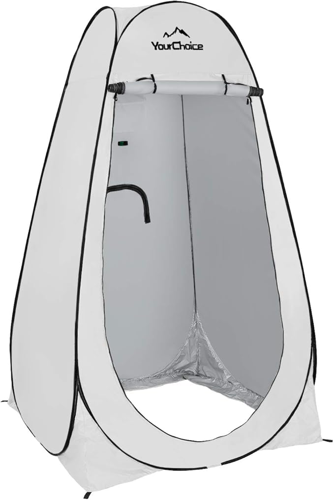 Your Choice Pop Up Privacy Shower Tent, 3.9 x 3.9 x 6.2FT Portable Camping Changing Room, Instant Setup Outdoor Shelter with Silver Coating, Vent Window & Carry Bag for Beach, Hiking & RV | Portable, for Camping, Beach, Hiking, with Carry Bag, Quick Setup