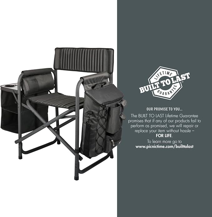 Picnic TIME NFL Unisex-Adult NFL Fusion Camping Chair with Side Table and Soft Cooler, Beach Chair for Adults, Lawn Chair