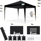 Quictent Privacy 8x8 Pop up Canopy Tent with Sidewalls and Roll-up Ventilated Windows, One Person Easy Setup, Outdoor Commercial Gazebo Shelter Enclosed Waterproof, Bonus 4 Sandbags