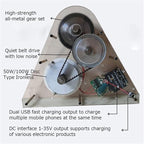 100W Hand Crank and Foot Pedal Power Generator with USB Interface - Portable Bicycle Charger for Camping, Hiking, and Emergency Power Supply