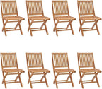 Folding Patio Chairs with Cushions 8 pcs,Portable Camping Chair,Outdoor Lounge Chair,Bistro Table and Chairs outdoor,Garden Chair,Outdoor Dining Chairs,Features 2 Sets of Ropes, Solid Teak Wood