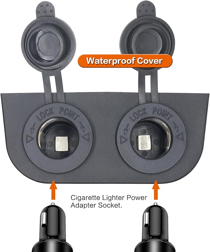12-24 V Multifunctional 2 Hole Tent Type Car Modification Dual Cigarette Lighter Splitter Power Sockets Female Power Outlet Adapter for Portable Auto Electronic Devices
